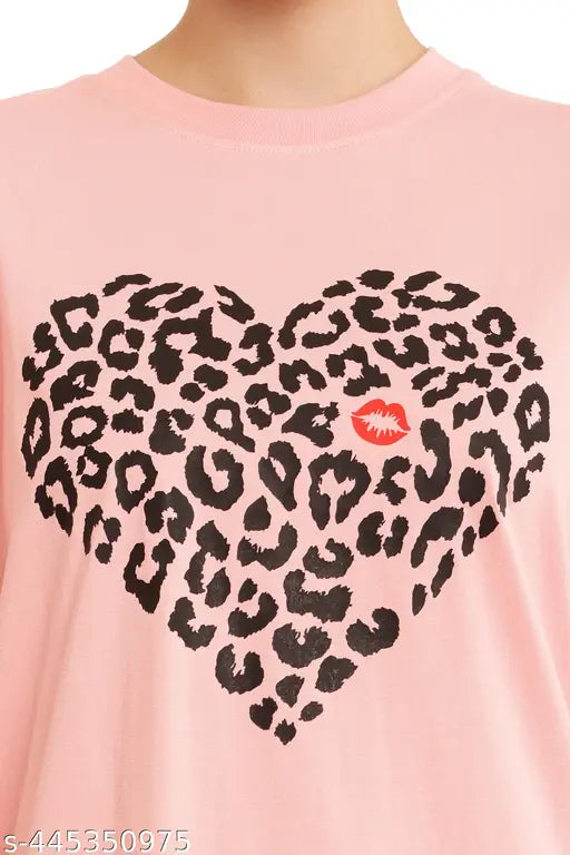 Peach pure cotton printed Samiksha Fashion nightsuit set (top & shorts), breathable, cozy, ideal for home lounging or sleep, India origin