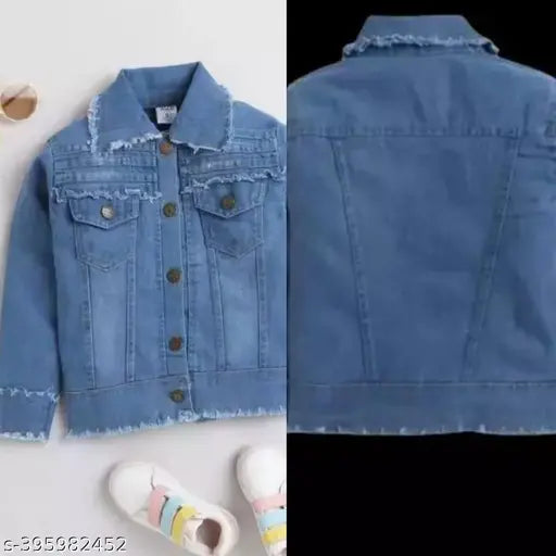 Light blue denim jacket with frayed edges