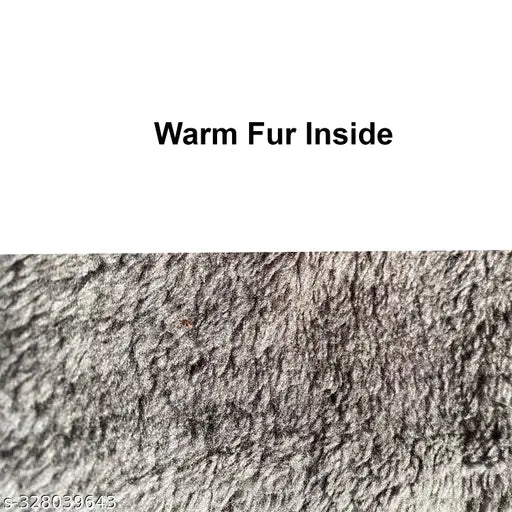 Black wool beanie cap with neck warmer muffler neck set for men and women