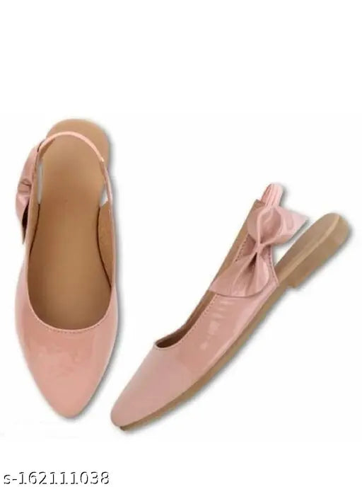 Synthetic leather Bellies For Women PINK, solid backstrap Indian size options on model