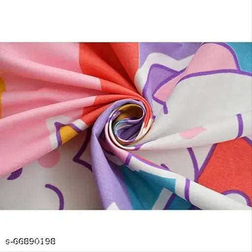 Colorful 3D Printed Glacecotton Cotton Single Bedsheet with Pillow Cover (60x90 inches), ideal for summer. Soft and easy to maintain, perfect for adults