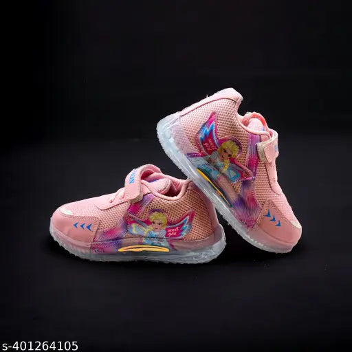 Attractive mesh shoes for girls, lace-up design with EVA sole, various sizes available from 15 months to 10 years, Indian origin