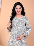 Cotton printed night suit for women, trendy three-quarter sleeves pyjamas. Soft, comfortable, easy-to-wash Indian fabric for beautiful girls and ladies