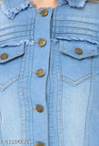 Women's solid denim full sleeve jacket, trendy & stylish, size S-XL in quality denim fabric