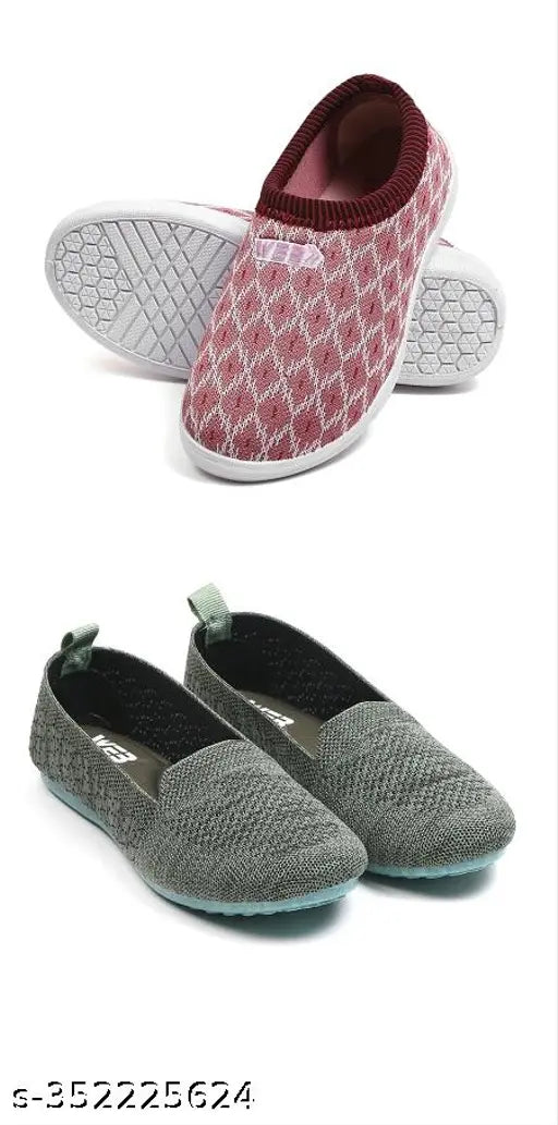 Lightweight mesh Bellies shoes (Combo of 2) for women, high quality, comfortable & stylish, skin-friendly & durable, diabetic & orthopedic friendly