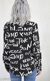 Long-sleeve crepe printed shirt for women, vibrant Indian design - XS, S, M, L