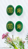 Lab-certified green Swara Agate Jade crystal oval cabochon (2 pair), Feng Shui showpieces for prosperity, attracting money & Reiki healing