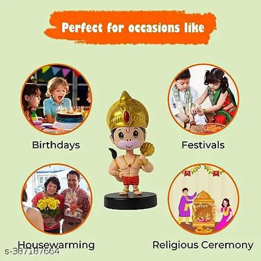 Natural resin Buko bobblehead Shakey figure with mobile holder, adorable car interior decoration