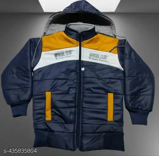 Funky boys coats, blue and yellow with zipper