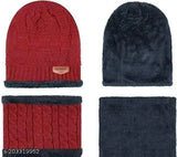 Red fleece women's cap