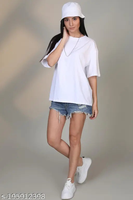 Women's Oversized Cotton T-shirt Half Sleeve