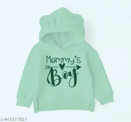Stylish wool kids printed hoodie for boys, long sleeves, vibrant print design Main image