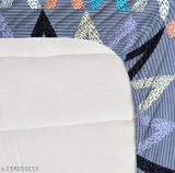 Superfine geometric cotton double bedsheet (90x100 inches) with 2 pillow covers, ideal for summer - NS Shop on display