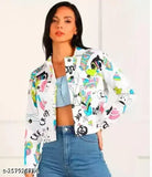 Trendy Samani printed design cotton long sleeve jacket, denim fabric, Indian origin