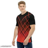 Polyester sports t-shirt for men, printed with vibrant design. Short sleeves, sizes S-XL, made in India