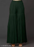 Green heavy embroidered long skirt, dupatta set for women's fashion