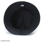 Black reversible beach bucket hat
