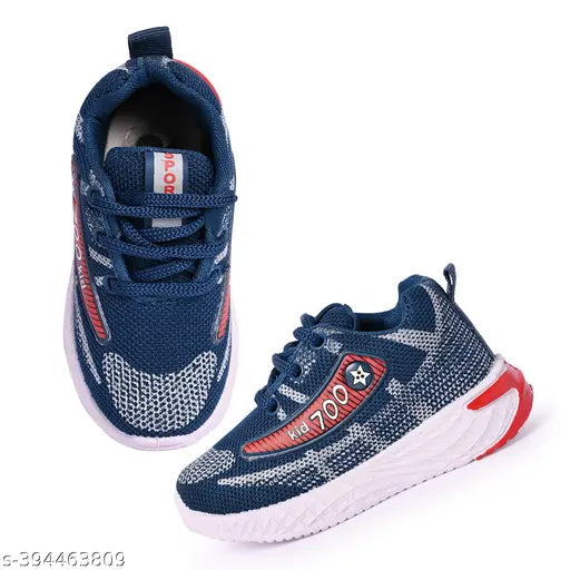 Trendy canvas casual shoes for kids, blue and red design