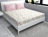 Glace Cotton, premium king-size elastic fitted bedsheet with 2 pillow covers, romantic pattern for summer