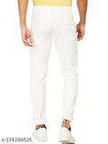 High-quality solid white denim jeans for men, sturdy fabric and tailored fit, versatile for casual or formal wear (size 28, 30, or 32)