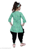 Rama green checked Patiala suit for girls, cotton silk anarkali design - Hariyal Creation