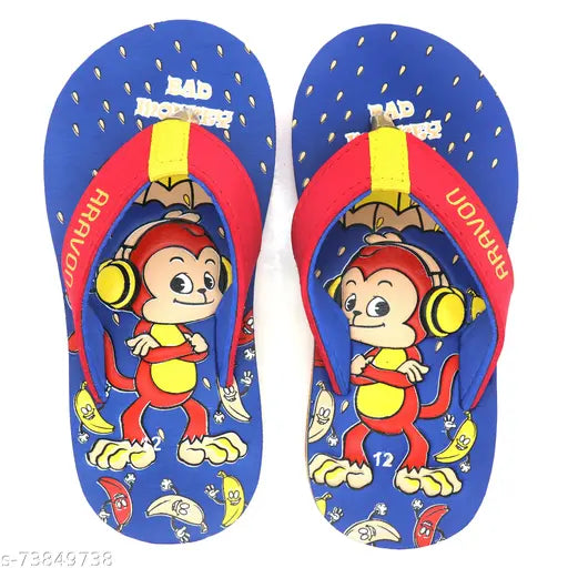 Cartoon character EVA foam slippers combo for kids, printed net pattern on artificial leather/rexine, fun and comfortable casual wear