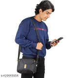 Black shoulder bag, unisex design, cross body style, cash business collection, multi-purpose, slim shoulder strap, travel handbag, stylish accessory