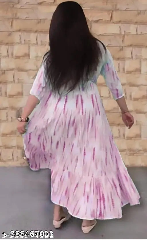 Magenta shibori print dress