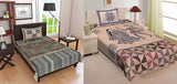 Blue Barmeri Chokada and Dandiya cotton flat sheets, superfine Jaipuri print, perfect for summer adult use, Made in India