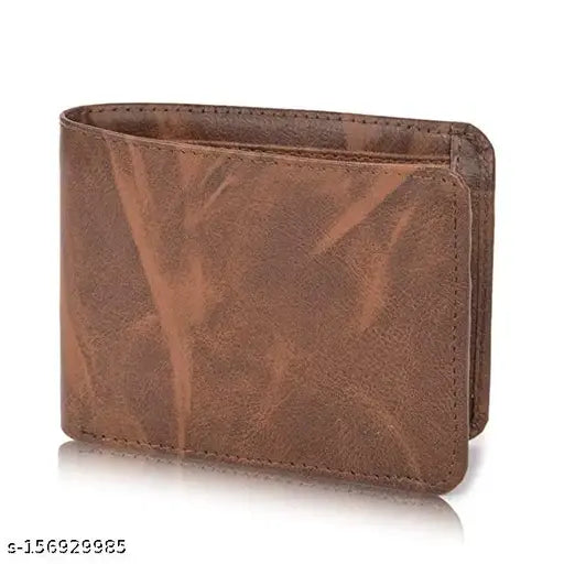 Brown faux leather nem woodsky wallet, sleek and sophisticated men's wallet with 2 compartments, perfect for everyday essentials