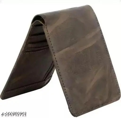 Trendy two-fold men's pocket wallet, faux leather/leatherette, textured net design, features 4 credit card slots, 2 secret pockets, 2 zip compartments, and 2 currency compartments. Durable Indian craftsmanship, not bulky (height: 9 cm)