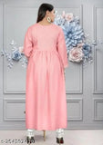 Pink rayon three-quarter sleeves top, solid pattern, sizes S3XL - women's fashion wear from India