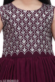 Ethnic Georgette Sharara Set for Girls, embellished anarkali style with sleeveless top and sharara bottom. Traditional charm meets modern elegance for festive occasions or weddings