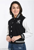 Black bomber jacket with NY print, hooded style