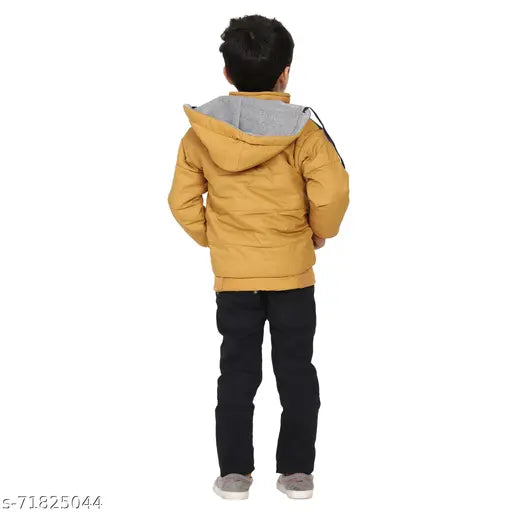 Boys Mustard Nylon Jackets & Coats Pack Of 1