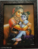 Synthetic resin, Indian Balaji Net, 9x12 inch Baby Krishna Kanna with Yashoda Maa photo frame