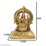 Brass Laxmi Idol, antique Hindu Lakshmi Goddess statue for home office decor, 6CM x 4.5CM x 3.5CM