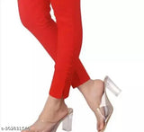 Comfortable cotton lycra trousers combo pack for women and girls, solid net design in various sizes