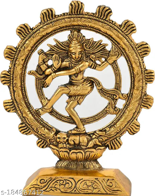 Oxide metal Natraj Statue, Dancing Shiva for home decor, Hindu religious showpiece - 6"L x 8"H x 2"B
