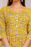 New anarkali dress, yellow print, sleeveless