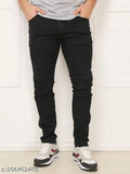 Men's black stretchable denim jeans, durable and versatile for everyday wear - 28", "30", or "32" waist size