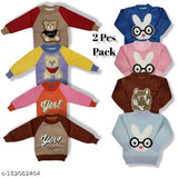 Velvet sweatshirts for babies (2 pc pack), soft and comfortable fit in regular sizes. Printed design in various colors