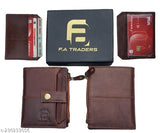 Brown genuine leather unisex RFID wallet with 5 compartments, textured pattern, and a free size (26cm x 16cm) - Secure Style FA Traders