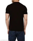 Black cotton blend Chin Tapak Dam Dam round neck T-shirt featuring printed graphic, short sleeves, available in M, L, XL, XXL sizes (38", 40", 42", 44" chest). Made in India for daily wear