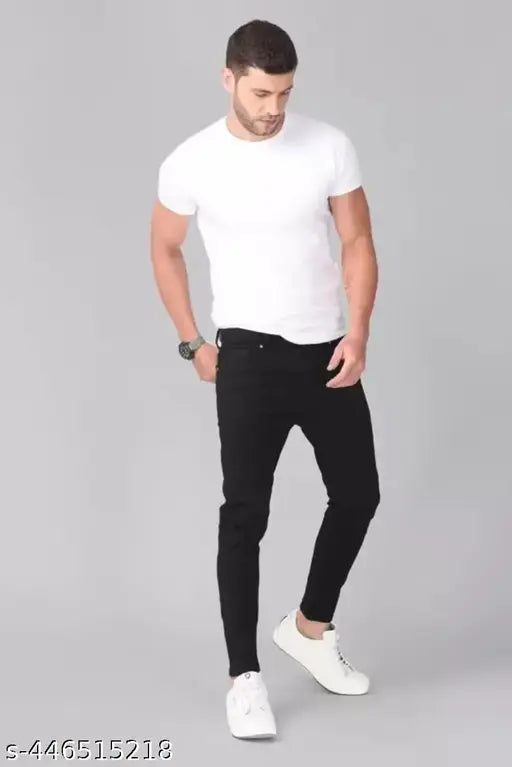 Men's black denim pants