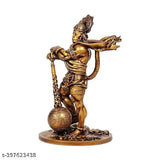 Gold resin Hanuman Murti statue, 6cm x 6cm x 11cm Bahubali idol for home decor and gifts