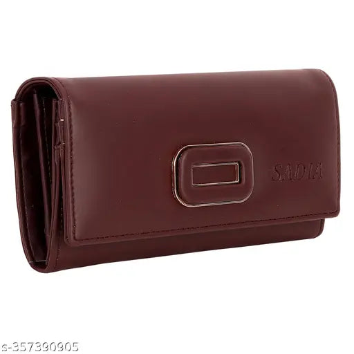Faux leather Sadia wallet with multiple slots for cards
