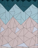 Premium Collections Glace Cotton Geometric fitted double bedsheets with elastic, supersoft, wrinklefree, longlasting - 72" x 78" + 10" inches drop, 2 pillow covers included