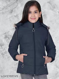 Winter coat, black jacket with zipper closure