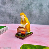 Yellow marble Shirdi Sai Baba Idol Statue for worship, 8cm x 10cm x 5cm (1 piece)